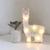 LED Nachtverlichting Nieuwigheid Flamingo Alpaca Unicorn Geschilderd Desktop Lamp Kinderen Kerstcadeaus Slaapkamer Decor Room Wall Decorations