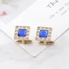 Men Square Gold Crystal Cufflinks Zircon Formal Business Shirt Cuff Links Button Clasp Fashion Jewelry Gift Will and Sandy