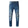 2021 Jeans de diseñador para hombre Desgastados Ripped Biker Slim Fit Motocicleta Denim para hombres Moda de calidad superior jean Mans Pantalones para hommes # 666