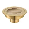 Other Bath Toilet Supplies 10 CM Brass Round Floor Drain Cover Shower Waste Drainer Grate Gold9577786