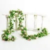 Artificial Flower Silk Rose Rattan Foliage String Vine For Wedding Garland Hanging Home Garden Decoration Supplies 100PCS