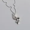 Pendant Necklaces Product Neck Accessories Retro S925 Sterling Silver Beautiful Angel For Women Female Chic Chain Wholesale