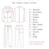 ブルゴーニュレディースパンツスーツ女性ビジネススーツブレザージャケット+パンツ正式事務統合スタイル女性ズボンパンツスーツ211116