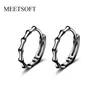 Sterling Silver Prevent Allergy Hoop Earrings For Women Trendy Small Bamboo-Circle Jewelry Gift & Huggie