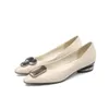 Brand Genuine Leather Pointed Toe Low-heeled Comfortable Women Shoes High Quality Office Ladies Large Size 34-43 Dress