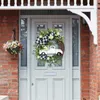 装飾的な花の花輪夏の農家トラックの花輪玄関の装飾ラウンドハンギングサインQJS Shop2252346を歓迎する最新の方法