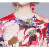 春のファッションの滑走路のdres長袖花柄カジュアルドレス210531