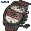 2019 Smael Brand New Selling Quartz Wristwatch Men Leather Belt Watch Men Simple Watches Sl-9074 Waterproof Relogio Masculino Q0524