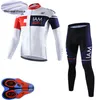 IAM Team hiver cyclisme Jersey Set hommes polaire thermique à manches longues chemises pantalons à bretelles Kits vêtements de vélo de montagne vélo de course spo2567