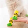 4 pcs/lot Warm Cat Puppy Dog Apparel Shoes Soft Pets Knits Socks Cute Cartoon Anti Slip Skid Socks Small Large Dogs Breathable Pet Paw Protector Products JY0957