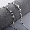 Bracelets porte-bonheur plaqué argent Bracelet porte-bonheur manchette chaîne de mode Double couche étoile Style National femme fille bijoux cadeau d'anniversaire