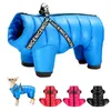 하네스 겨울 두꺼운 강아지 의류 자켓 방수 애완 동물 코트가있는 따뜻한 개 옷 소프트 애완 동물 Jumpsuit 211106