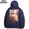 Mężczyźni Hip Hop Bluza Bluza retro malarstwo nadruk harajuku harajuku pullover streetwear jesienne bawełna luźne bluzy zima 220217