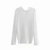 Streetwear Mujeres Camisas blancas sólidas Moda Damas con cuello en V Poliéster Tops de punto Elegante Mujer Chic Blusa delgada 210430