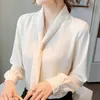 Long Sleeve V-neck Office Blouse For Women Blusas Mujer De Moda Blouse Women Chiffon Blouse Shirt Women Blouses Shirts D463 210426