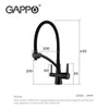 GAPPO Kitchen Pull Out Faucet Filter Tap Drinking Water Mixer 360 Degree Kitchen and Cold Mixer Faucet Sink Tap Waterfall 210724