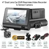 Carro DVR 3/2 câmeras lente 4,0 polegadas Câmera Dash Dual com Retrovisor Video Recorder Auto DVRS CAM