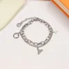 New fashion high-end bracelet classic double-layer pendant letter bracelet titanium steel bracelet lovers accessories