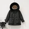 Fashion Short Fur Collar Warm Tjockad Hooded Down Coat Women's Winter White Duck Jacket Big Pocket Chic Outwear Kvinna 210520