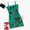 Paryż Dziewczyna Lato Moda Dragon Wzór Dress Bez Rękawów Split Hip Smukły Slim Fit Seksowne Suknie Sundresses Dla Kobiet 210524