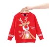 2021 herbst und winter neue kinder tragen mädchen Weihnachten fawn jumper kinder mit wolle baumwolle pullover Y1024