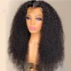26 tum lång kinky Curly Lace Front Wig för mode Kvinnor med babyHair Loose Wave Glueless Natural Hairline Daily Wear Cosplay Hög temperatur
