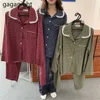 Sweet Women Pajamas Set Spring Long Sleeve Mujer Pijamas Casual Vintage Plaid Sleepwear Nightwear Sexy Pyjama pjs Suit 210601