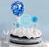 Factory Happy Birthday Cake Toppers decoration Paper Fans Acrylic Cupcake Topper Confetti Balloon Decorations Set