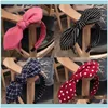 Aessories Tools Productshaimeikang Stripe/Dot/Plaid Print Hairband Fabric Big Ear Hair Hoop For Girls Bow Bands Bandeau Aessories1 Drop D