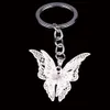 12pc Blanc Butterfly Charm Pendentif Bague Chaîne Femmes Filles Famille Meilleurs amis Cadeaux de Noël Bijoux Bague porte-clés