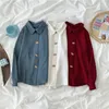 Autumn Korean Style Cotton Long-Sleeve Shirt Women Office Lady Solid Button Cardigan Blouse Tops Blusas 10796 210508