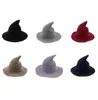 Chapeau de sorcière d'Halloween diversifié le long du bonnet de laine de mouton tricot chapeau de pêcheur femme mode sorcière pointu bassin seau FY4892