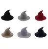 Halloween Witch Hat Diversified Along The Sheep Wool Cap Knitting Fisherman Hat Female Fashion Witch Pointed Basin Bucket FY4892