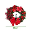 Decorative Flowers & Wreaths Wreath Decorations Christmas 25/30/28cm Red Champagne Gold Halloween Festival For Window Door Wall Home Ornamen