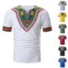 Arrivé Folk-Custom T-shirts Hommes Été Casual Africain Imprimer V Col Pull À Manches Courtes T-shirt Top Blouse Camiseta 210716