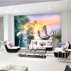 Tapeten Großhandel Chinesische Landschaftsmalerei Leinwand 3d Wandpo Wandbild für Schlafzimmersofa Hintergrund Fresco