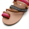 Womens Bohemian Sandals Summer Flats Female Peep Toe Shoes Slip On Strappy Sandalias For Women 220607