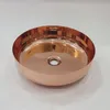 Copper Round Badrumsvask Nordisk mässingsplattform Övre bassäng Hushållens tvättställ El Wash -basin Antik tvättbas2769267