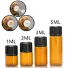 Mini bouteille compte-gouttes en verre ambre 1ml 2ml 3ml 5ml, flacon d'affichage d'huile essentielle, petit sérum parfum marron, récipient d'échantillon DH9500