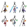 Game Genshin Impact Acrylic Keychain Barbatos Zhongli Tartaglia Klee Diluc Pendant Keyring Collections G1019