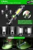 8000LM USB Rechargeable Flashlight Super Bright Magnetic LED Torch with Cob Sidelight a pocket clip Zoomable for Camping 2103223610970