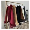 OftBuy New Luxury Winter Jacket Women Ponchos Natural Real Fox Fux Fur Collar Cashmere Wool Blends Coat Warm Fashion Outerwear