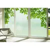 Benutzerdefinierte elektrostatische undurchsichtige Fensterfolien aus gebeiztem Milchglas, grüne Blattglasfolie, selbstklebende Balkon-Wohnzimmeraufkleber 210317