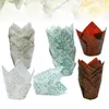 150pcs tulpan flamma form cupcake wrappers oljebeständig pappersfack kaka liner bakning cup wraps för bröllopsfödelsedagsfest (blandat 3 andra festliga