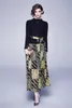 Fashion Designer Women Winter Sweater Patchwork Maxi Dress Elegant Office Party Robe Female Vintage Leopard Dresses Vestidos 210525