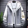 Primavera Outono Plus Size Men's Jacket Coats Windbreaker Casacos Moda Carta Impresso Patchwork Outwear Casacos Casuais 8xl 211110