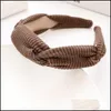 Hoofdbanden Haar Sieraden Geplooid Corduroy Twist Hairband Hoofdband voor Dames Meisjes Aessoires Drop Levering 2021 Miceo