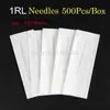 500Pcs/box 1R Single Round Needles For Eyebrow/Eyeliner/Lips Permanent Makeup 0.35*50mm Cosmetic Tattoo Needles 210323