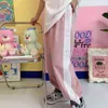 QWEEK KAWAII JOGGERS MOLE MOLE GIRL PLANTS DE ESPORTES MULHERES Harajuku Pink Wide Wide Cartoon Feminino Grande Pausa Sorto Coreano 211218