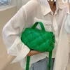 Shoulder Bags Fashion Designer Square Woven Leather Handbag 2021 Ladies Green Crossbody Bag Korean Style Casual Dating Trendy